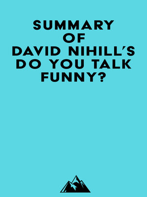 cover image of Summary of David Nihill's Do You Talk Funny?